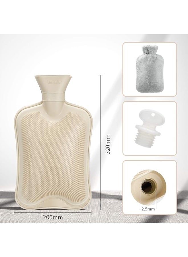 Classic Rubber Hot Water Bottle with Removable Soft Cover - Multi-Purpose Heating Bag for Cramps, Neck, and Shoulder Pain Relief - Hot & Cold Therapy Pack - Image 5